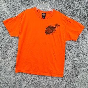 Harley Davidson Tshirt Men Large Orange Graphic Missouri Short Sleeve Motorcycle